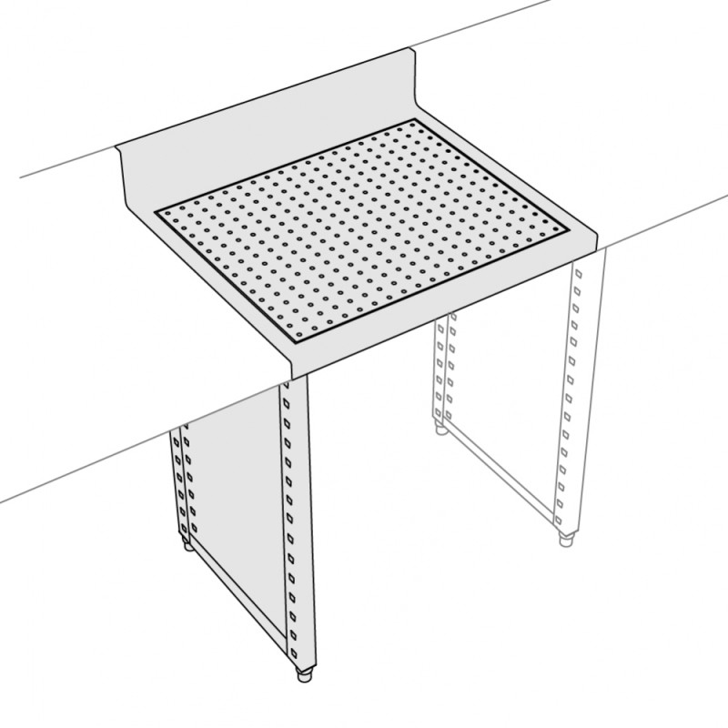 Plan de travail avec grille égouttoir 700mm