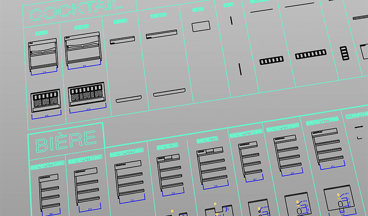 Plan d’une station bar au format .DWG