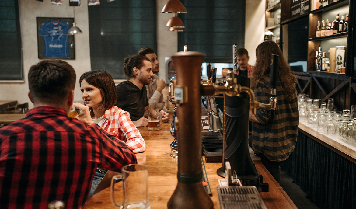 Comptoir de bar en bois