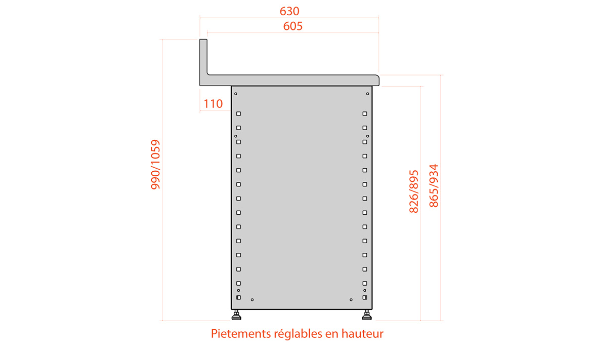 Plan du bar avec dimensions